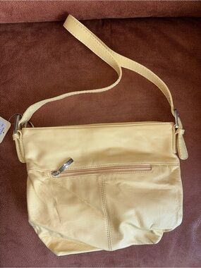 Stone & Co. Pale Yellow Leather Crossbody Bag